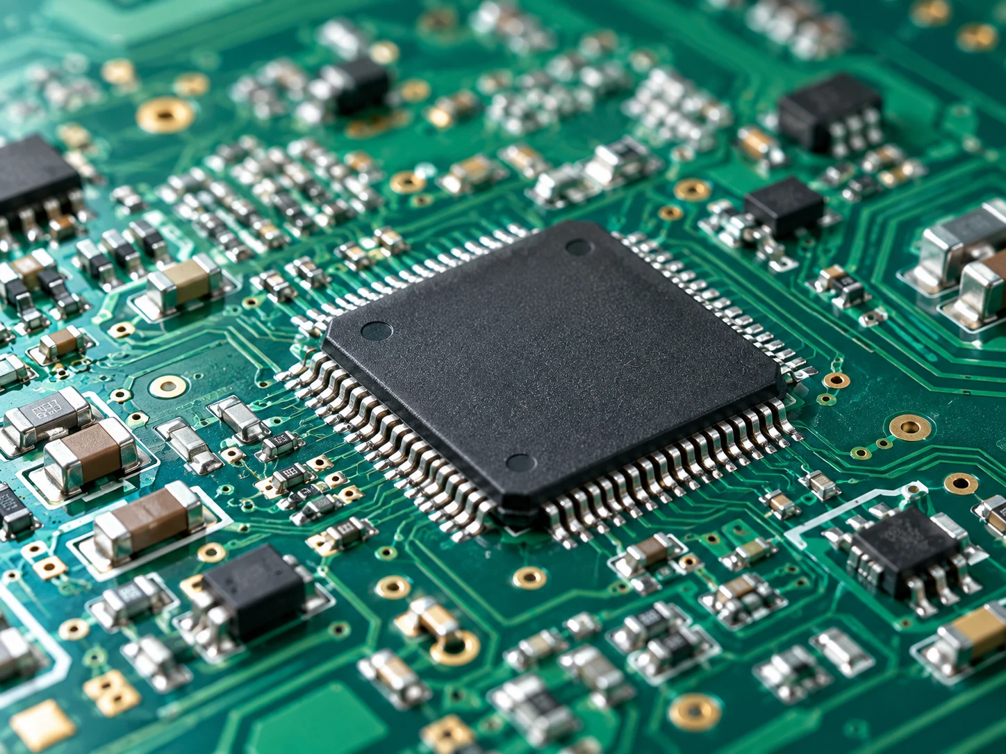 PCB 電路板設計：高密度電路板上的晶片與被動元件特寫